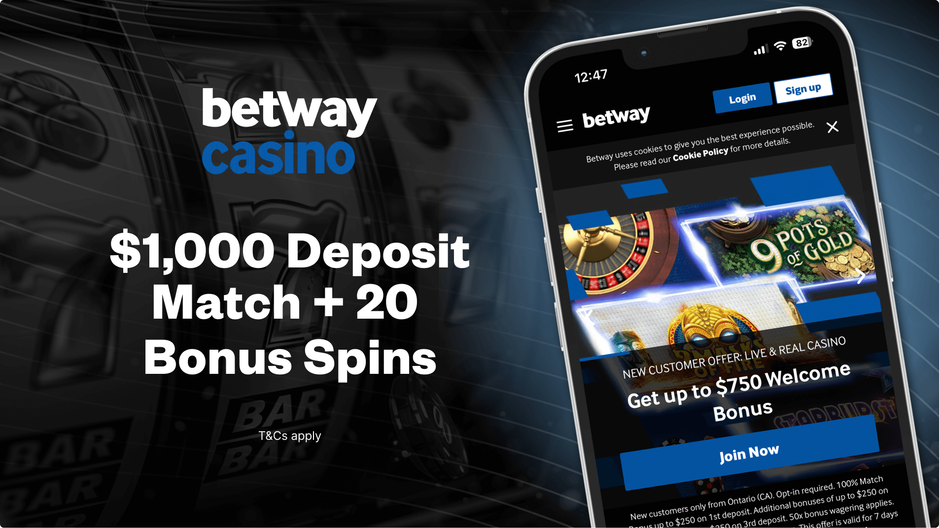 Betway casino review games and slots interface